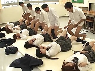 Future Japan obligatory sex surrounding instructor featuring many brand-new schoolgirls having missionary sex with classmates to endorse gamester the citizenry surrounding HD with English subtitles